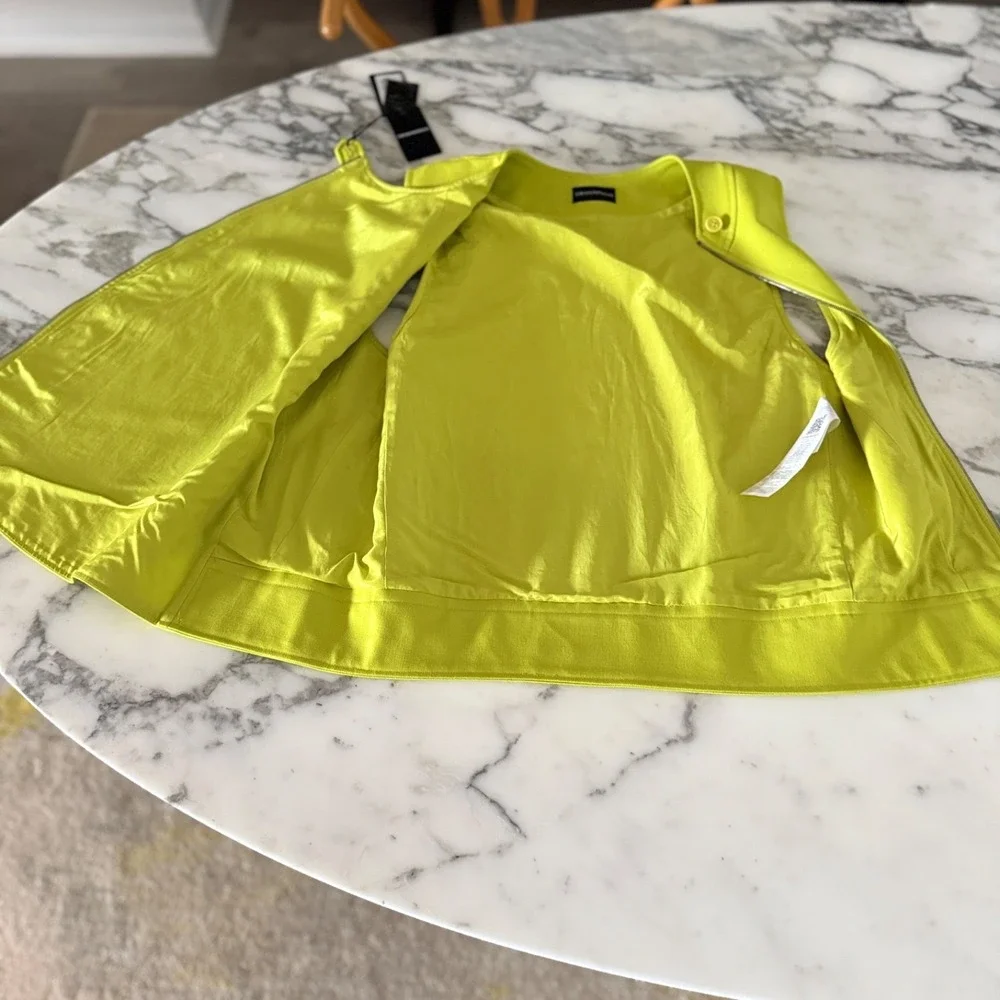 Emporio Armani Neon Lime Green D41J51  Poly-Cotton Blend Sleeveless Vest, Sz. 50